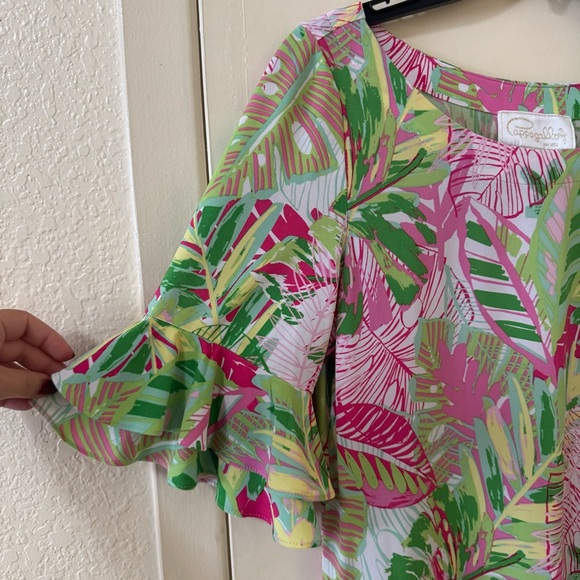 Pappagallo Tropical Green and Pink Mini Dress Size M - Picture 3 of 6